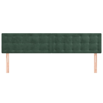 Tăblii de pat, 2 buc, verde închis, 80x5x78/88 cm, catifea - Img 3