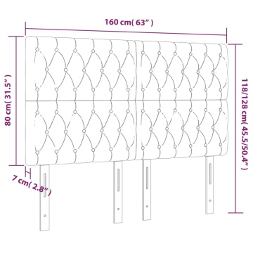 Tăblii de pat, 4 buc, gri închis, 80x7x78/88 cm, textil - Img 7