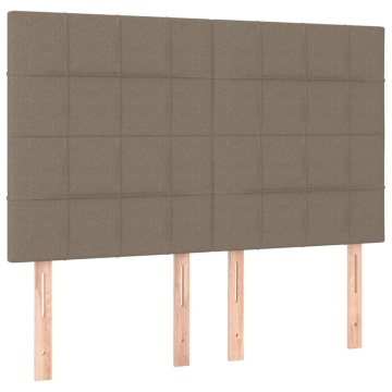 Tăblii de pat, 4 buc, gri taupe, 72x5x78/88 cm, textil - Img 2