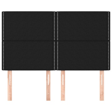 Tăblii de pat, 4 buc, negru, 72x5x78/88 cm, textil - Img 3