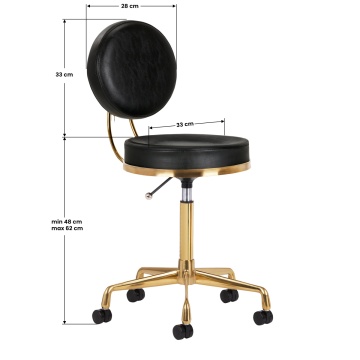 Taburet cosmetic H5 negru auriu - Img 5