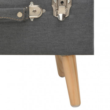 Taburet cu depozitare, 40 cm, gri închis, material textil - Img 7