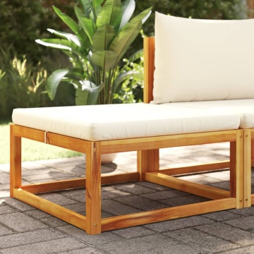 Taburet de grădină cu pernă, 65x65x29 cm, lemn masiv acacia - Img 1