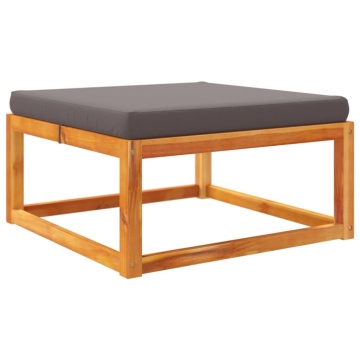 Taburet de grădină cu pernă, 65x65x29 cm, lemn masiv acacia - Img 2