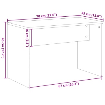 Taburet de toaletă din lemn vechi 70x35x45 cm lemn prelucrat - Img 7