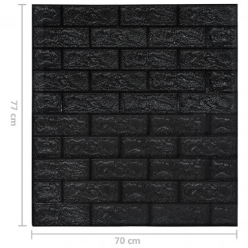 Tapet de perete autocolant, model cărămizi 3D, 10 buc., negru - Img 6