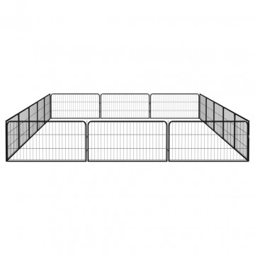 Țarc câini 16 panouri negru 100x50 cm oțel vopsit electrostatic - Img 4