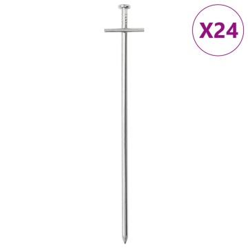 Țăruși de cort, 24 buc., 23 cm, Ø6 mm, oțel galvanizat - Img 1