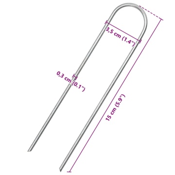 Țăruși de pământ în formă de U 25 buc. 15x3,5cm oțel galvanizat - Img 5