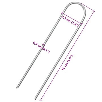 Țăruși de pământ în formă de U 50 buc. 15x3,5cm oțel galvanizat - Img 5