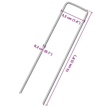 Țăruși de pământ în formă de U 50 buc. 15x3,5cm oțel galvanizat - Img 5