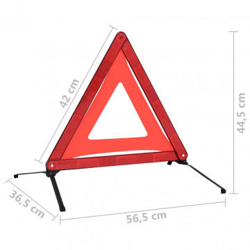 Triunghiuri avertisment trafic, 4 buc., roșu, 56,5x36,5x44,5 cm - Img 7