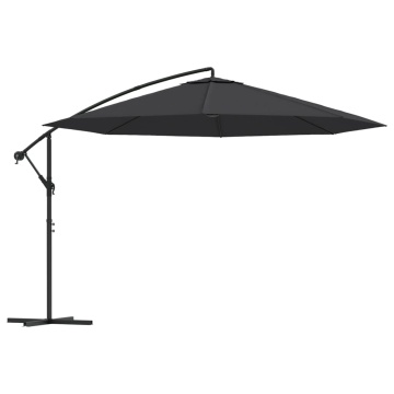 Umbrelă consolă de grădină cu stâlp din aluminiu, negru, 350 cm - Img 2