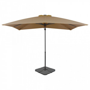 Umbrelă de exterior cu bază portabilă, gri taupe - Img 1