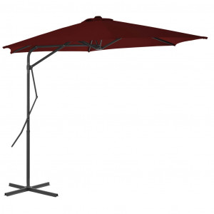 Umbrelă de exterior cu stâlp din oțel, bordo, 300x230 cm - Img 3