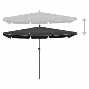 Umbrelă de grădină cu stâlp, antracit, 210x140 cm - Img 4