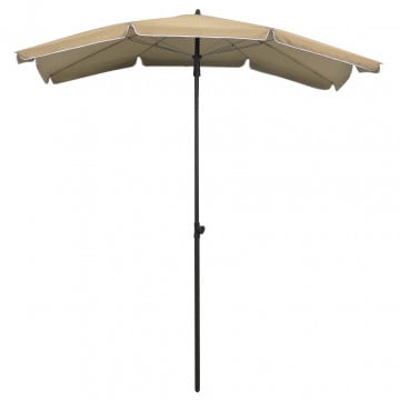 Umbrelă de grădină cu stâlp, gri taupe, 200x130 cm - Img 2