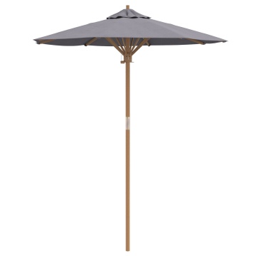Umbrela de grădină Gri închis 180x230 cm din Bambus - Img 2