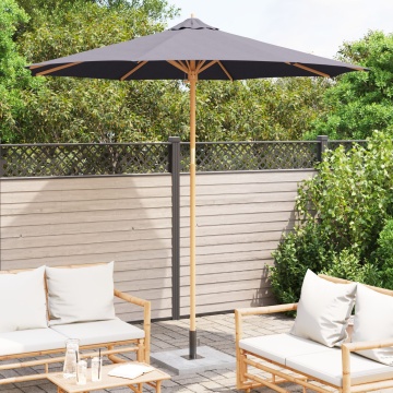 Umbrelă de grădină Gri închis 270x260 cm din Bambus - Img 3