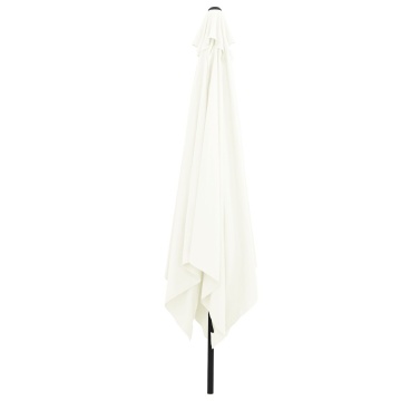 Umbrelă de grădină pătrată 295x245 cm Alb nisipos - Img 3
