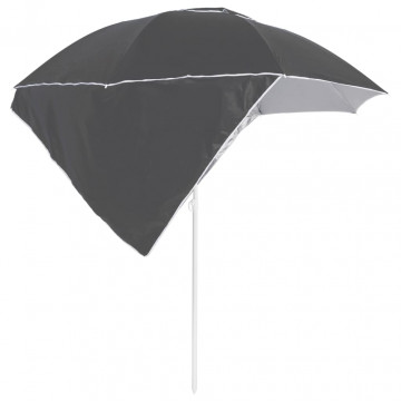 Umbrelă de plajă cu pereți laterali Antracit 215 cm - Img 4