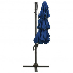 Umbrelă de soare 4 niveluri, stâlp de aluminiu, azuriu, 3x3 m - Img 8