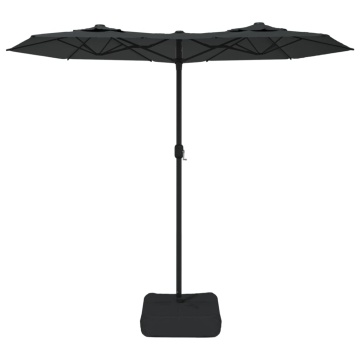 Umbrelă de soare cu două capete cu LED-uri antracit, 316x240 cm - Img 4