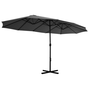 Umbrelă de soare cu stâlp aluminiu, antracit, 460 x 270 cm - Img 4
