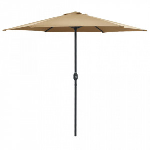 Umbrelă de soare cu stâlp aluminiu, gri taupe, 270 x 246 cm - Img 1