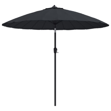 Umbrelă de soare de exterior, stâlp aluminiu, negru, 270 cm - Img 2