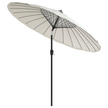 Umbrelă de soare de exterior, stâlp aluminiu, nisipiu, 270 cm - Img 3