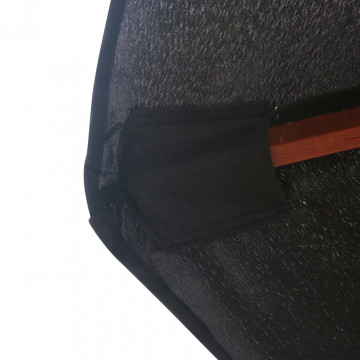 Umbrelă de soare de exterior, stâlp din lemn, negru, 350 cm - Img 4