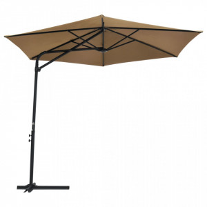 Umbrelă de soare de exterior, stâlp din oțel, gri taupe, 300 cm - Img 3