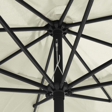 Umbrelă de soare de exterior, stâlp metalic, alb nisipiu 400 cm - Img 6