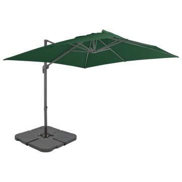 Umbrelă de soare de grădină, bază portabilă, verde - Img 1