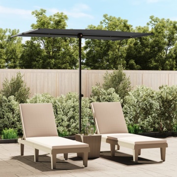 Umbrelă de soare de grădină cu stâlp aluminiu antracit 2x1,5 cm - Img 1