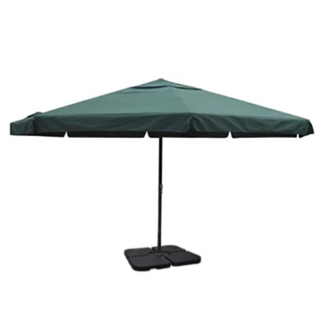 Umbrelă de soare de grădină din aluminiu, bază portabilă, verde - Img 1