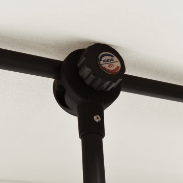 Umbrelă de soare de grădină stâlp aluminiu alb nisipiu 2x1,5 m - Img 7