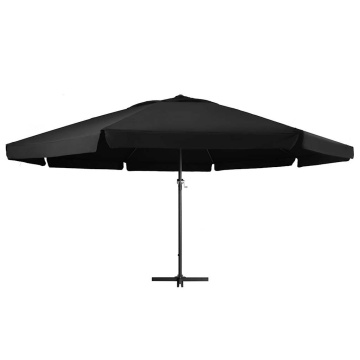 Umbrelă de soare de grădină, stâlp aluminiu, negru, 600 cm - Img 2