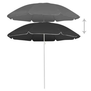 Umbrelă de soare de grădină, stâlp din oțel, antracit, 180 cm - Img 2