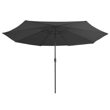 Umbrelă de soare de grădină, stâlp metalic, antracit, 390 cm - Img 3