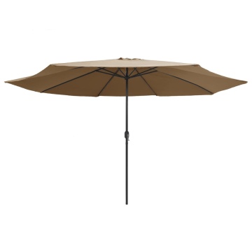 Umbrelă de soare de grădină, stâlp metalic, taupe, 390 cm - Img 2