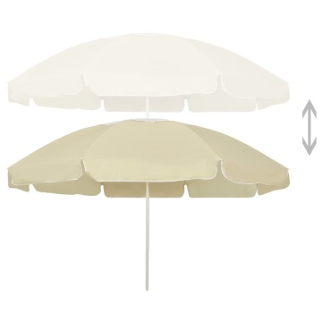 Umbrelă de soare de plajă, galben nisipiu, 240 cm - Img 2