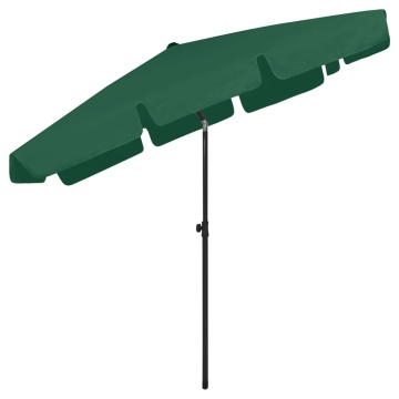 Umbrelă de soare de plajă, verde, 200x125 cm - Img 4
