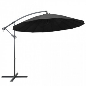 Umbrelă de soare suspendată, antracit, 3 m, stâlp de aluminiu - Img 1