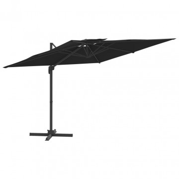 Umbrelă dublă în consolă, negru, 400x300 cm - Img 2