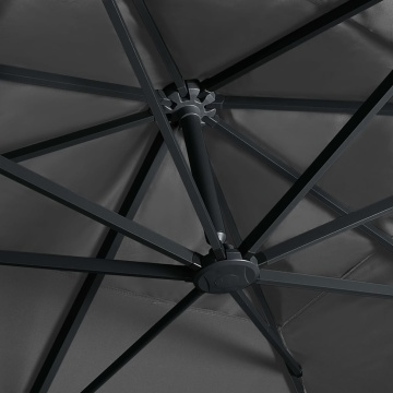 Umbrelă în consolă cu LED stâlp din aluminiu antracit 400x300cm - Img 5
