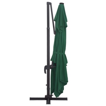 Umbrelă în consolă cu LED, stâlp din aluminiu verde 400x300 cm - Img 8