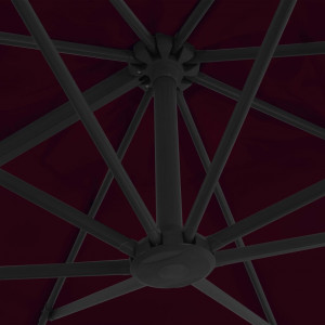 Umbrelă în consolă cu stâlp de aluminiu, roșu bordo, 300x300 cm - Img 2
