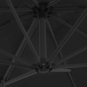Umbrelă în consolă cu stâlp din oțel, negru, 250x250 cm - Img 2